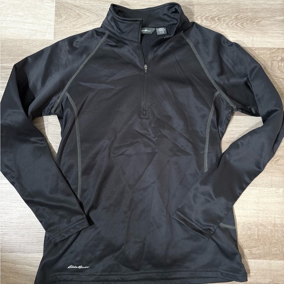 Eddie Bauer Tops - Eddie Bauer Womens Black Quarter-Zip Top